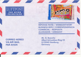 Australia Air Mail Cover Sent To Germany 7-8-2001 Single Franked - Briefe U. Dokumente