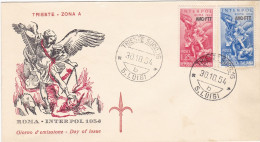 ITALIA - TRIESTE - ZONA A ( AMG FTT) - BUSTA FDC  - STORIA POSTALE - 1954 - Marcophilia