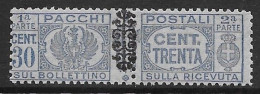 Italia Italy 1945 Luogotenenza Pacchi Postali Con Fregi C30 Sa N.PP51 Nuovo MH * - Postpaketten