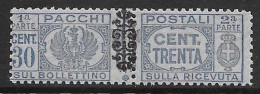 Italia Italy 1945 Luogotenenza Pacchi Postali Con Fregi C30 Sa N.PP51 Nuovo MH * - Pacchi Postali