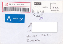 AMOUNT 5, BARCODE, MACHINE PRINTED STAMPS ON REGISTERED COVER, 2006, BELGIUM - Cartas & Documentos