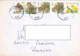 BIRDS, SNIPE, OWLS, FLOWERS STAMPS ON COVER, 2010, BELGIUM - Storia Postale