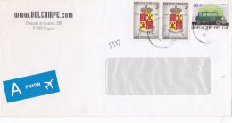 COAT OF ARMS, VINTAGE CAR, STAMPS ON COVER, 2003, BELGIUM - Briefe U. Dokumente