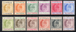 1743. CYPRUS, 1904-1910 KING EDWARD VII S.G.60--71 MH - Chypre (...-1960)