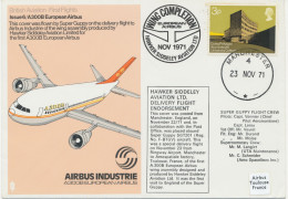 GB November 23, 1971, First Test And Delivery Flight Hawker Siddeley Aviation Ltd With A300B European Airbus Super Guppy - Postwaardestukken