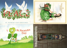 1989 St. Patrick's Day Posrcards, 4 Diff. With "SAMPLE" Overprint In Pink On The Reverse. FAI P80, 82-84. - Ganzsachen