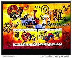 AUSTRALIA-CHRISTMAS ISLANDS - 2005 YEAR OF THE ROOSTER MS OVPT APTA PERTH - Christmas Island