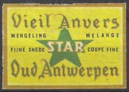 STAR Matchbox Label, VIEIL ANVERS MENGELING MELANGE FIJNE SNEDE COUPE FINE OUD ANTWERPEN   5 X 3.5  Cm - Zündholzschachteletiketten