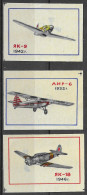 RUSSIA  MATCHBOX LABEL 1940S FIGHTER PLANES AND 1932    5  X 3.5  Cm  - Luciferdozen - Etiketten