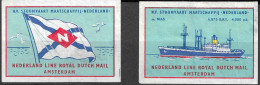 MATCHBOX LABEL NETHERLANDS HOLLAND  N.V STOOMVAART NEDERLAND LINE ROYAL DUTCH MAIL AMSTERDAM   5  X 3.5  Cm  - Matchbox Labels