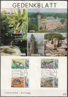 Berlin Gedenkblatt 1988 Mit Mi-Nr.552 - 555  Sonderstempel 75 Jahre Zoo ( E 236) Günstige Versandkosten - Covers & Documents