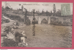 87 - CHATEAUPONSAC---Pont Romain--Laveuses--animé - Chateauponsac