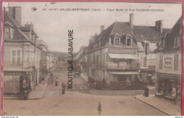 18 - SAINT-AMAND-MONTROND-Place Mutin Et Rue Benjamin Constant--commerces---animé - Saint-Amand-Montrond