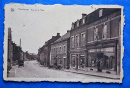 Havelange 1952: Rue De La Poste Animée Avec Oldtimer Et Commerces - Havelange