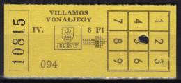 Tramway Tram BUDAPEST HUNGARY BKV Public Transport Ticket - 1990 - Used - Europa