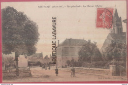 37 - RESTIGNE--Rue Principale--La Mairie L'Eglise --animé - Andere & Zonder Classificatie