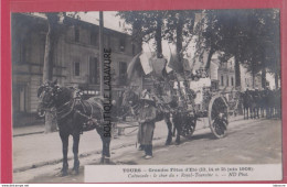 37 - TOURS-Grandes Fetes D'été--13-14-15 Juin 1908--Cavalcade Le Char 'Royal-Touraine '--animé - Tours