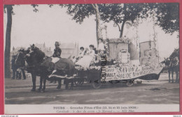 37 - TOURS-Grandes Fetes D'été--13-14-15 Juin 1908--Cavalcade Le Char Du Savon ' Le Normal  '--animé - Tours