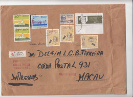 Portugal, Macau, Carta Circulada Em Macau, Registada - Storia Postale