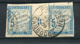 !!! PAIRE DE TAXES N°18 DES COLO GENERALES AVEC MILLESIME OBLITEREE PNOM PENH - CAMBODGE - Postage Due