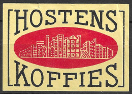  VINTAGE MATCHBOX LABEL Koffie Café Hostens 1960 Etiquette Allumettes   5  X 3.5  Cm  - Matchbox Labels