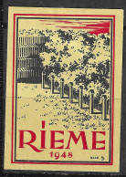 BELGIUM  VINTAGE MATCHBOX LABEL RIEME 1948   5  X 3.5  Cm  - Cajas De Cerillas - Etiquetas
