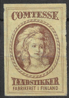  VINTAGE MATCHBOX  LABEL COMTESSE TAENDSTIKKER FABRIKERET FINLAND    5  X 3.5  Cm  - Cajas De Cerillas - Etiquetas