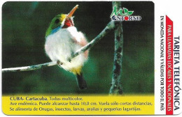 Cuba - Etecsa (Urmet) - Bird Cartacuba, 01.2003, 5$P, 75.000ex, Used - Cuba