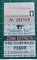 PORTUGAL FERRY TICKET TRANSTEJO N. 261810 - Europa