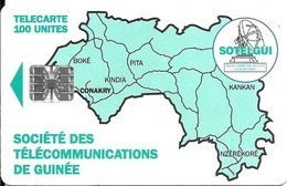CARTE-PUCE-GUINEE-100U-SC7-CARTE De GUINEE-VERTE-V°BanqueSGBG-Sans N°-UTILISE-TBE-RARE - Guinée