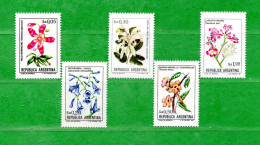 .(Mn.1) Argentina -** 1983-1984 - FLEURS , Yvert  1352-1354-1355-1356-1357.   MNH** - Ungebraucht