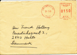 Norway Cover With Meter Cancel Sent To Denmark Trondheim 31-7-1981 - Briefe U. Dokumente