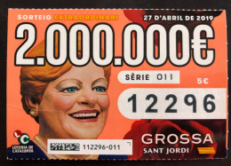 115 R, 1 X Lottery Ticket, « Loteria De Catalunya », « GROSSA, Sant Jordi », 2019 - Billets De Loterie