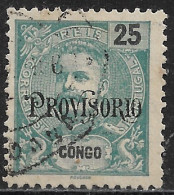 Portuguese Congo – 1902 King Carlos PROVISORIO 25 Réis Used Stamp - Portugiesisch-Kongo