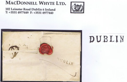 Ireland Dublin 1748 Lettersheet To Leadbury With The Medium 27mm DUBLIN In Black, Rerated To "1n10" - Voorfilatelie