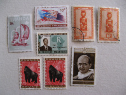 LOT DE 8 T OBLITERES RWANDA  TOUS DIFFERENTS OU EN PAIRES - Used Stamps