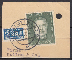 BRD  201, Gestempelt Auf Briefstück, Wohlfahrt: Helfer Der Menschheit, 1954 - Gebraucht