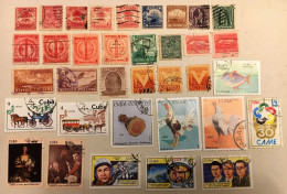 LOT DE  35 T CUBA OBLITERES Anciens Et 1981 (2 Tableaux 3t Hommes Ds Espace 3t Animaux 2t Carruajes Etc...) - Collections, Lots & Séries