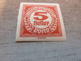 Deutsche Osterreich - Porto - 5 Heller - Rouge - Non Dentelé - Non Oblitéré - Année 1908 - - Fiscaux