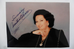 Photo Signée Autographe Cantatrice Espagnole Montserrat Caballé 1995 Opéra - Singers & Musicians