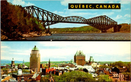 Canada Quebec Split View Skyline And Bridge - Québec - La Cité