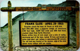 Canada Alberta The Frank Slide 29 April 1903 Marker - Otros & Sin Clasificación