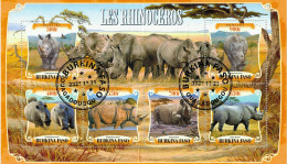 CHCT27 - Rhinos, Fauna, Stamp Mini Sheet, Used CTO, 2021, Burkina Faso - Burkina Faso (1984-...)