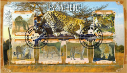 CHCT27 - Panthers, Fauna, Stamp Mini Sheet, Used CTO, 2021, Burkina Faso - Burkina Faso (1984-...)