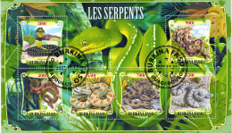 CHCT27 - Snakes, Fauna, Stamp Mini Sheet, Used CTO, 2021, Burkina Faso - Burkina Faso (1984-...)
