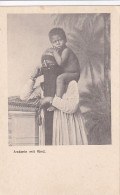 Woman With Chador And Kid On Her Shoulders Pioneer Card Before 1903 - Verenigde Arabische Emiraten