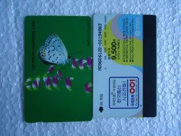 KOREA   USED CARDS   BUTTERFLIES UNIT 9500 - Farfalle