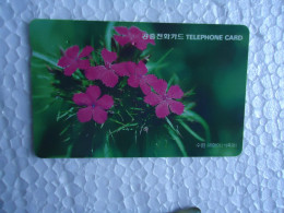 KOREA   USED CARDS  PLANTS FLOWERS - Fleurs