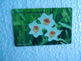 KOREA   USED CARDS  PLANTS FLOWERS - Fleurs