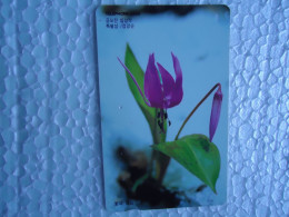 KOREA   USED CARDS  PLANTS FLOWERS - Fleurs